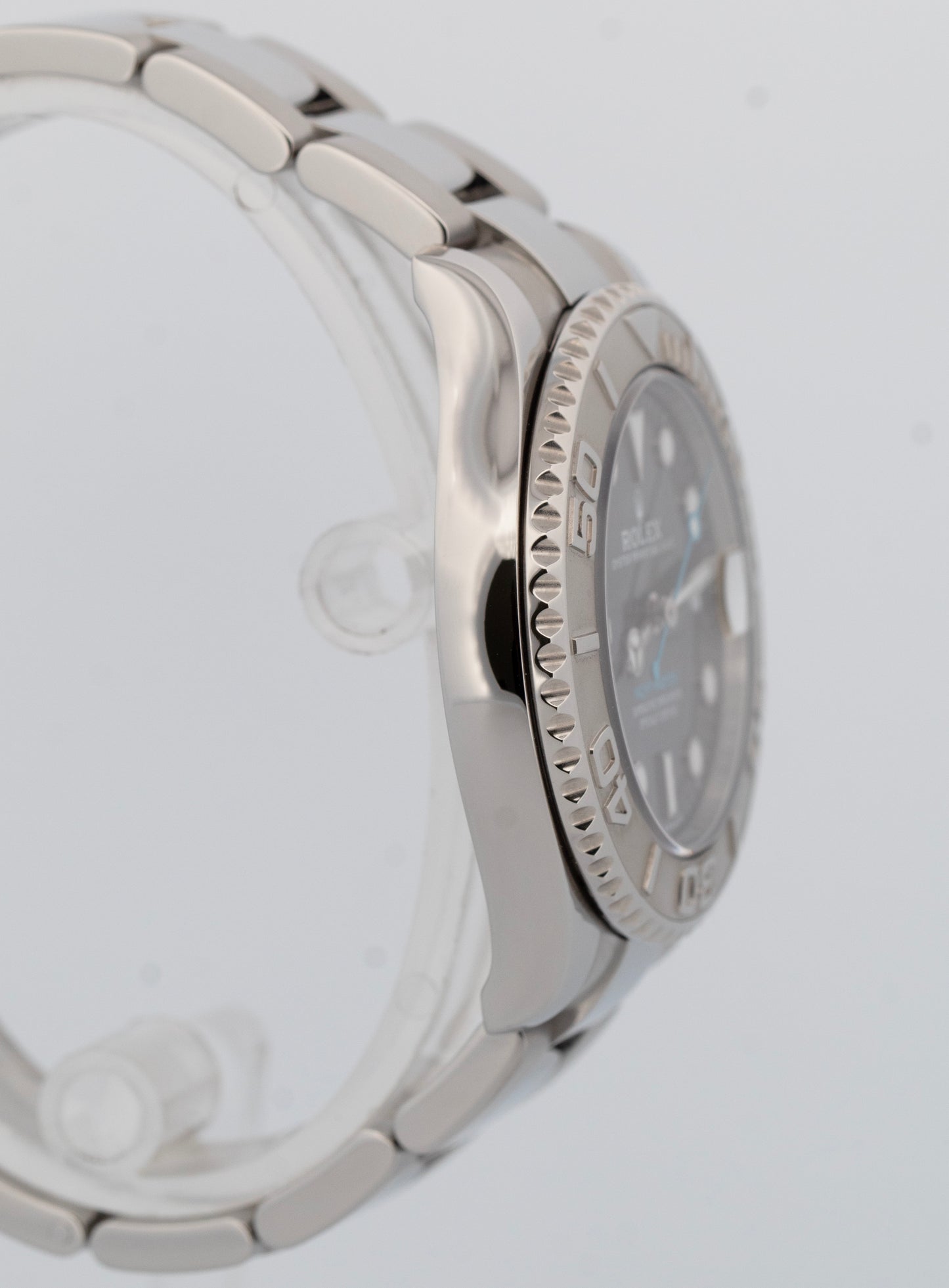 Rolex Yacht-Master Midsize Stainless Steel RHODIUM Blue Oyster 37mm Watch 268622