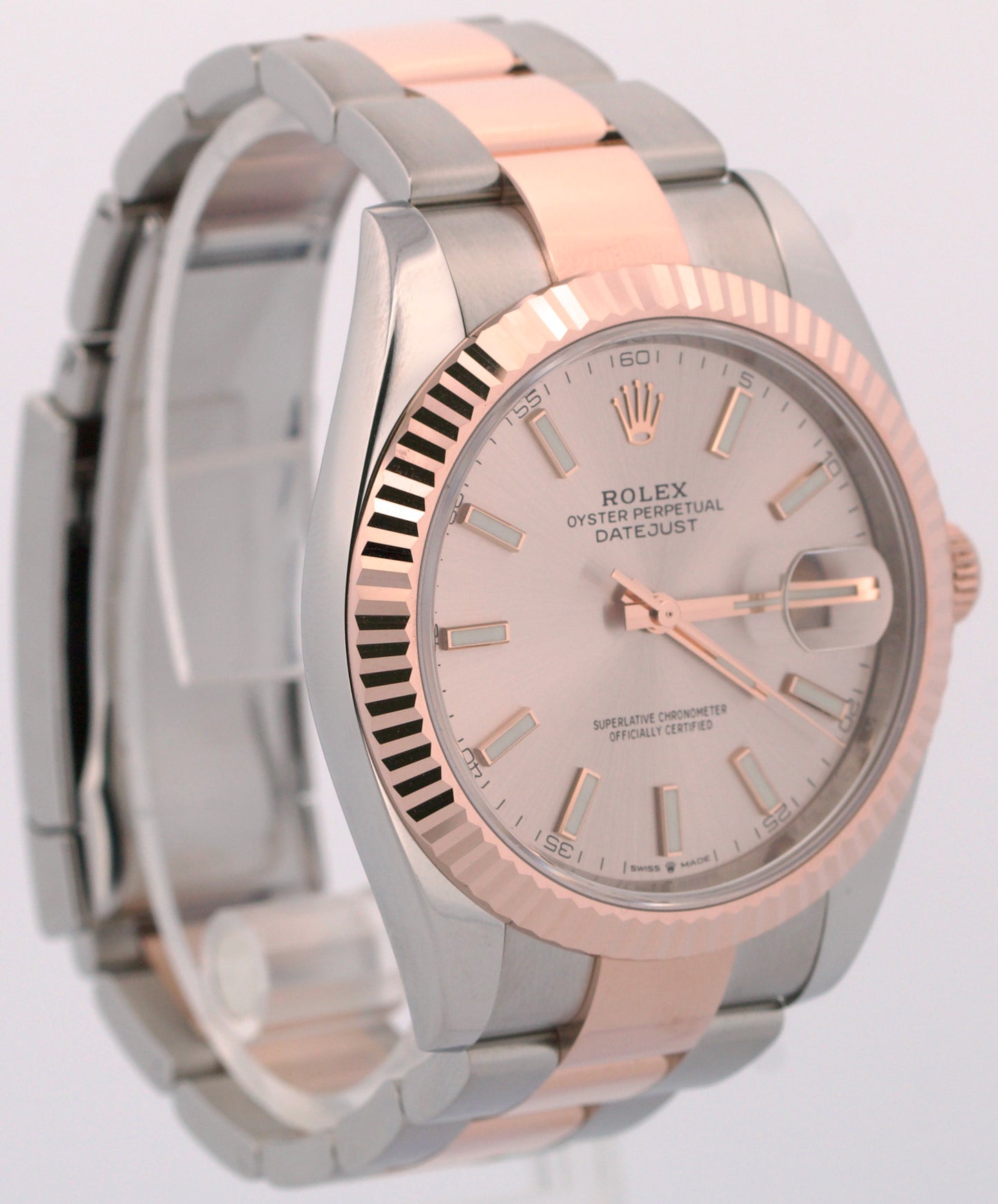 Rolex DateJust 41 SUNDUST Two-Tone 18k Rose Gold Fluted Steel OYSTER 41mm 126331