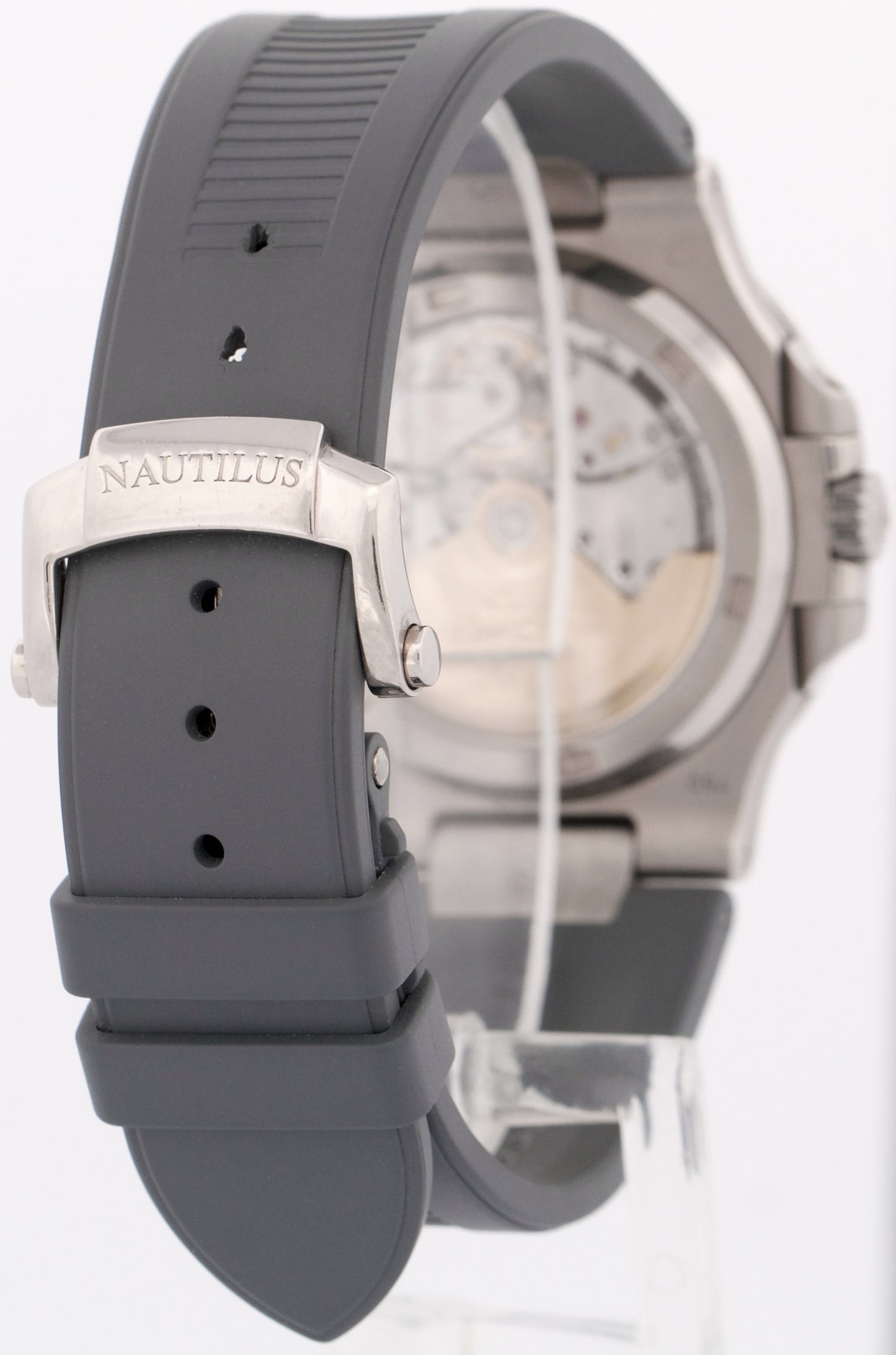 Patek Philippe Nautilus GRAY Rubber 18K White Gold Leather 40mm 5711G-001 BOX