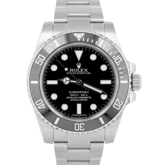 MINT PAPERS Rolex Submariner No-Date Stainless 40mm Black Ceramic 114060 BOX