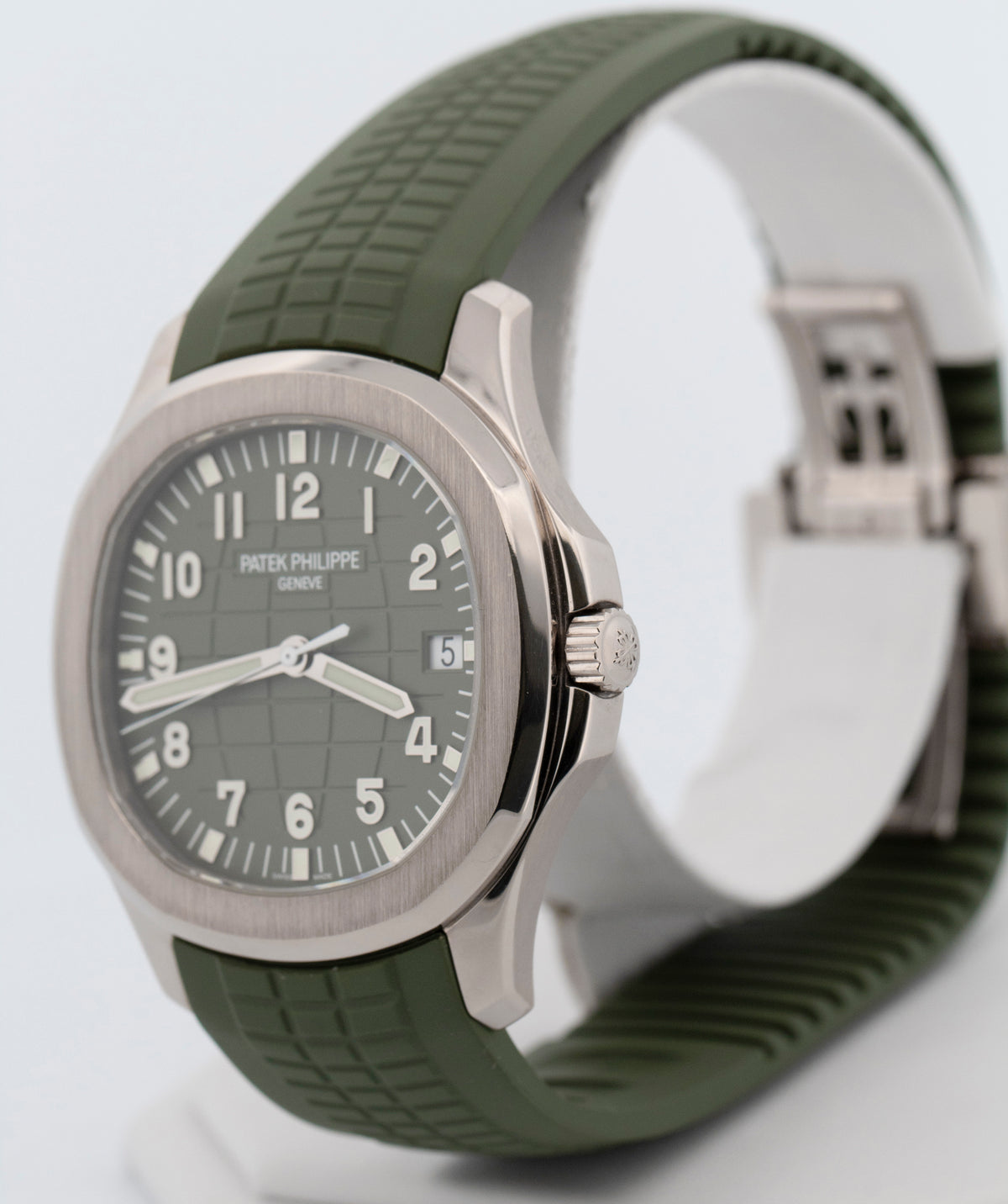 2021 Patek Philippe Aquanaut 5168G-010 Green 18K White Gold 42.2mm Box Papers