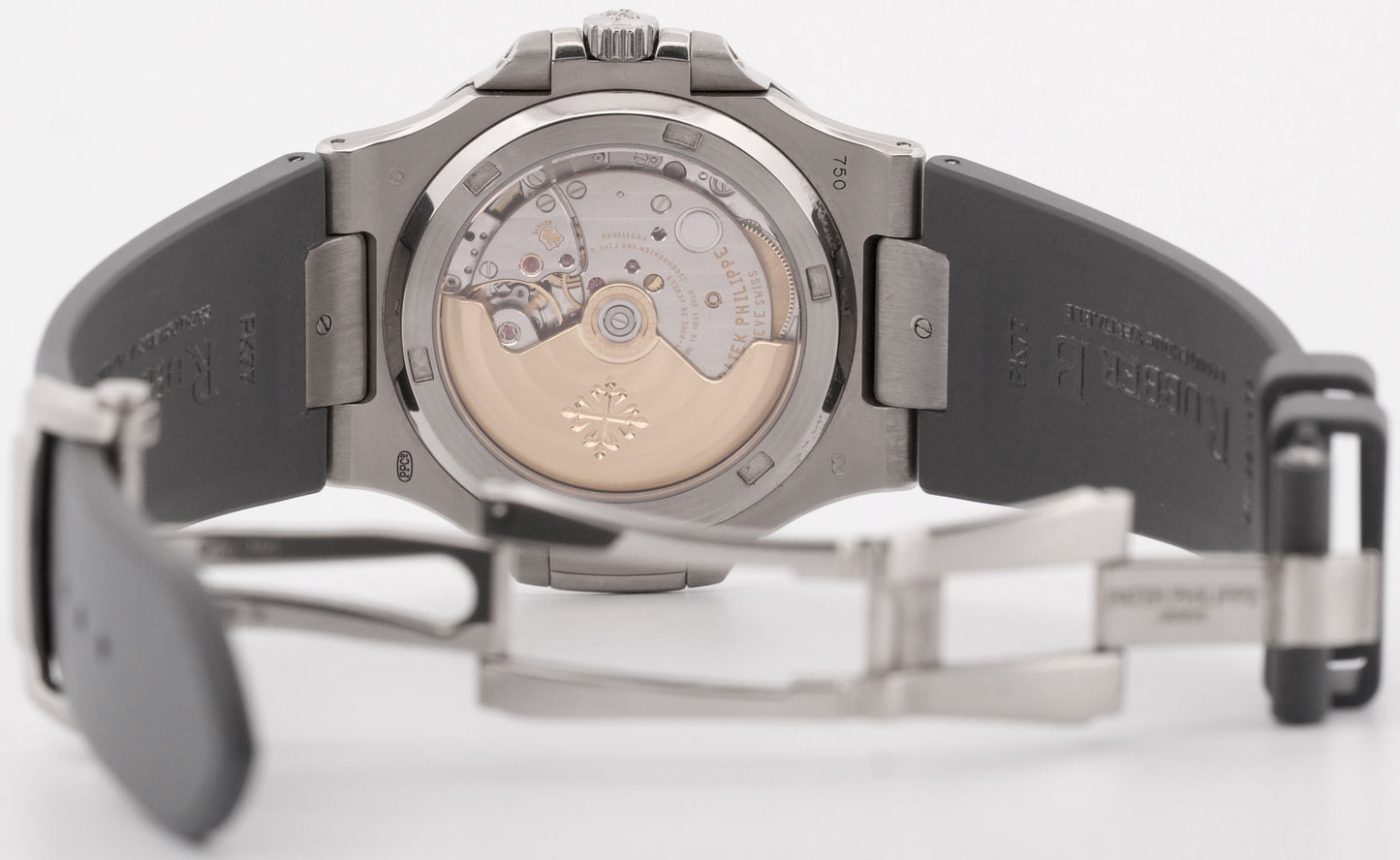 Patek Philippe Nautilus GRAY Rubber 18K White Gold Leather 40mm 5711G-001 BOX