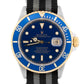 Rolex Submariner Date 40mm BLUE Two-Tone 18K Gold Stainless Steel 16613 Watch