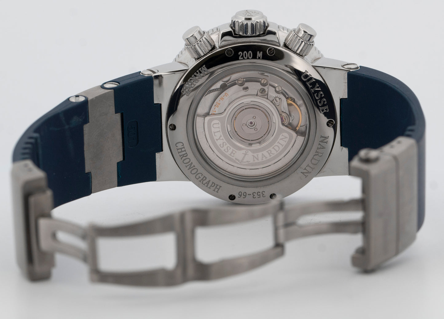 Papers Ulysse Nardin Maxi Marine Chronograph Blue 41mm 353-66-7/323 Watch BOX