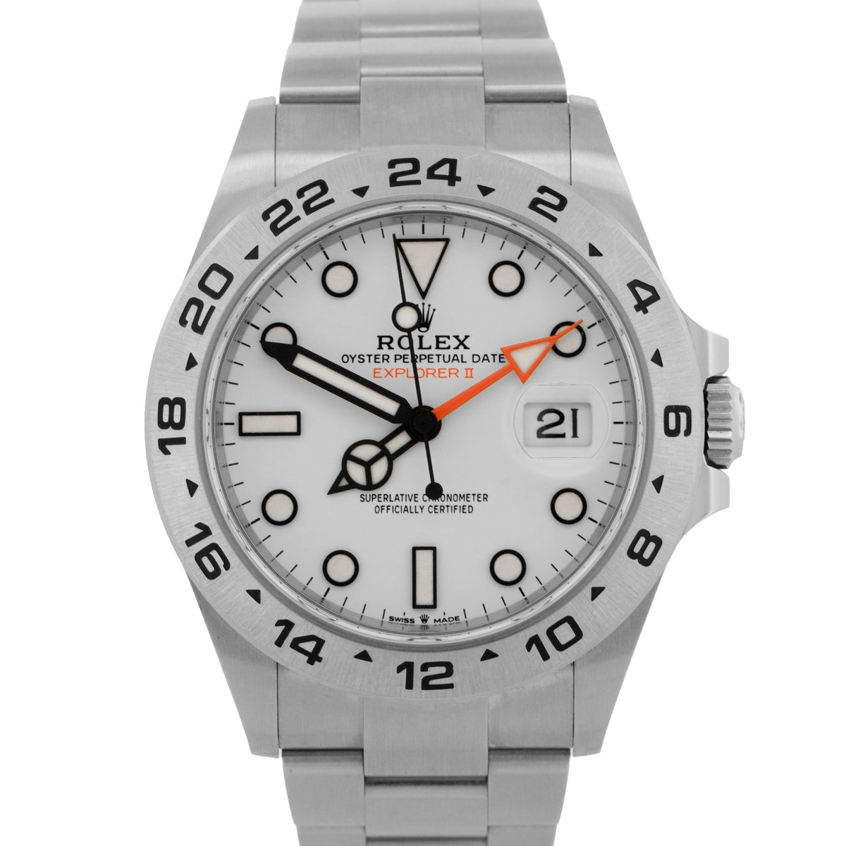 2023 Rolex Explorer II 226570 White Stainless Steel 42mm Watch Box Papers