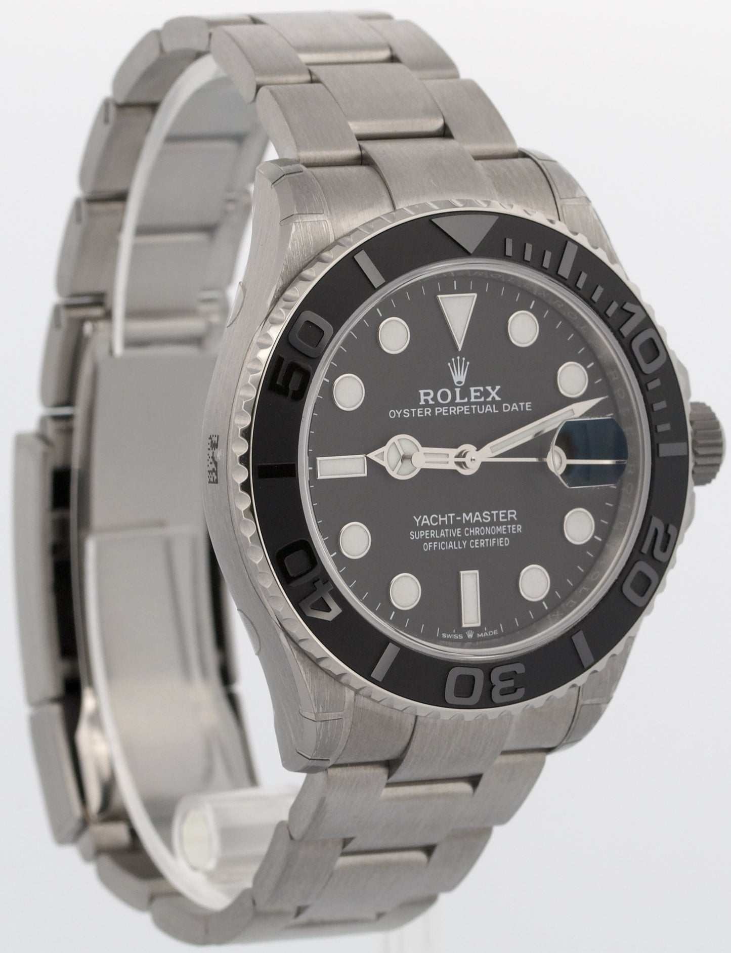 NEW STICKERED PAPERS Rolex Yacht-Master TITANIUM 226627 Black Ceramic 42mm BOX