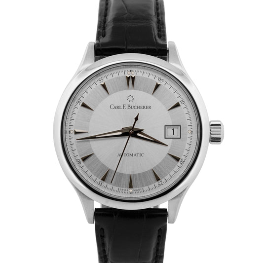 PAPERS Carl F. Bucherer Manero Steel Silver 38mm 00.10908.08.13.01 Watch BOX