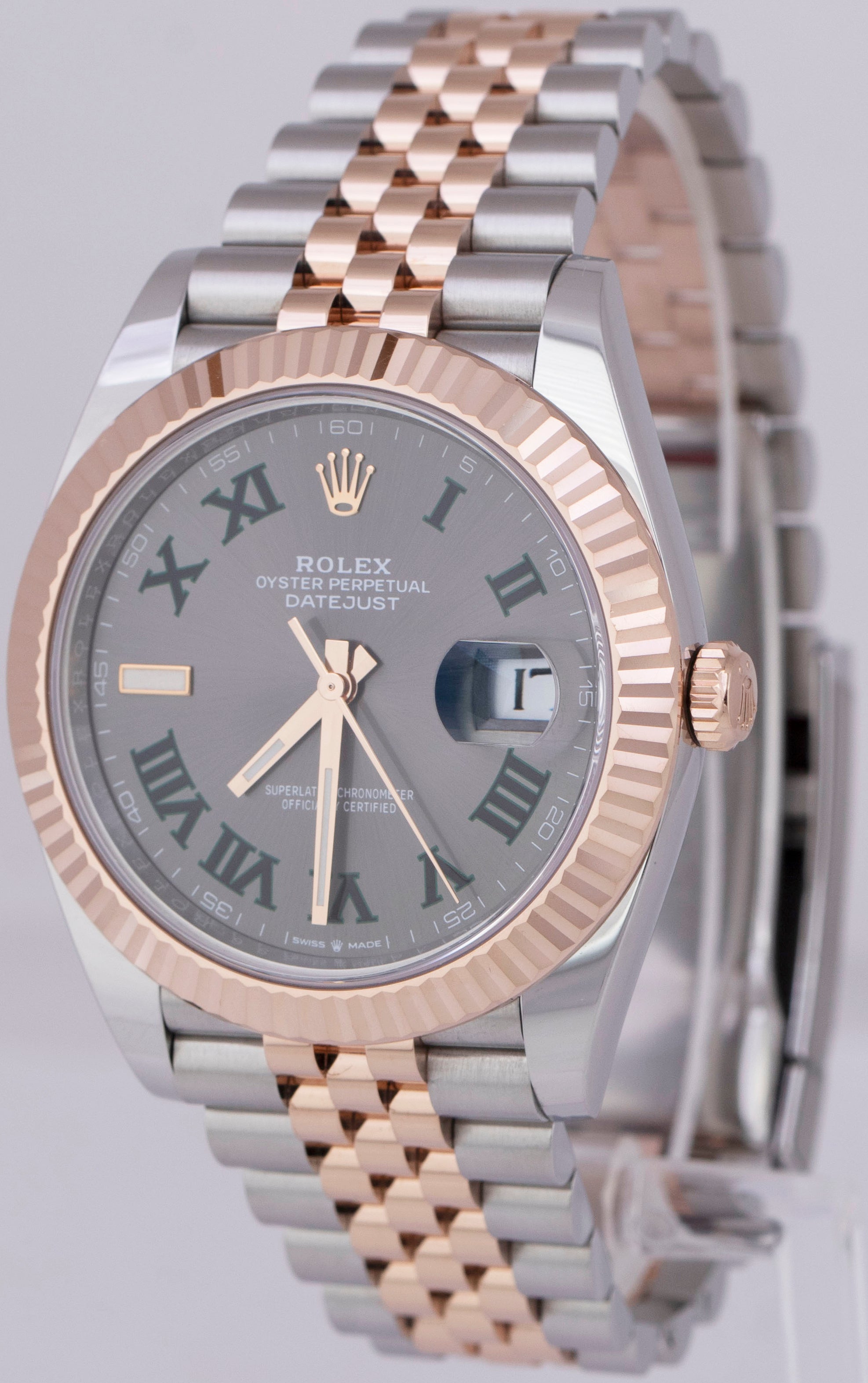 Rolex datejust 41mm two tone rose gold hotsell