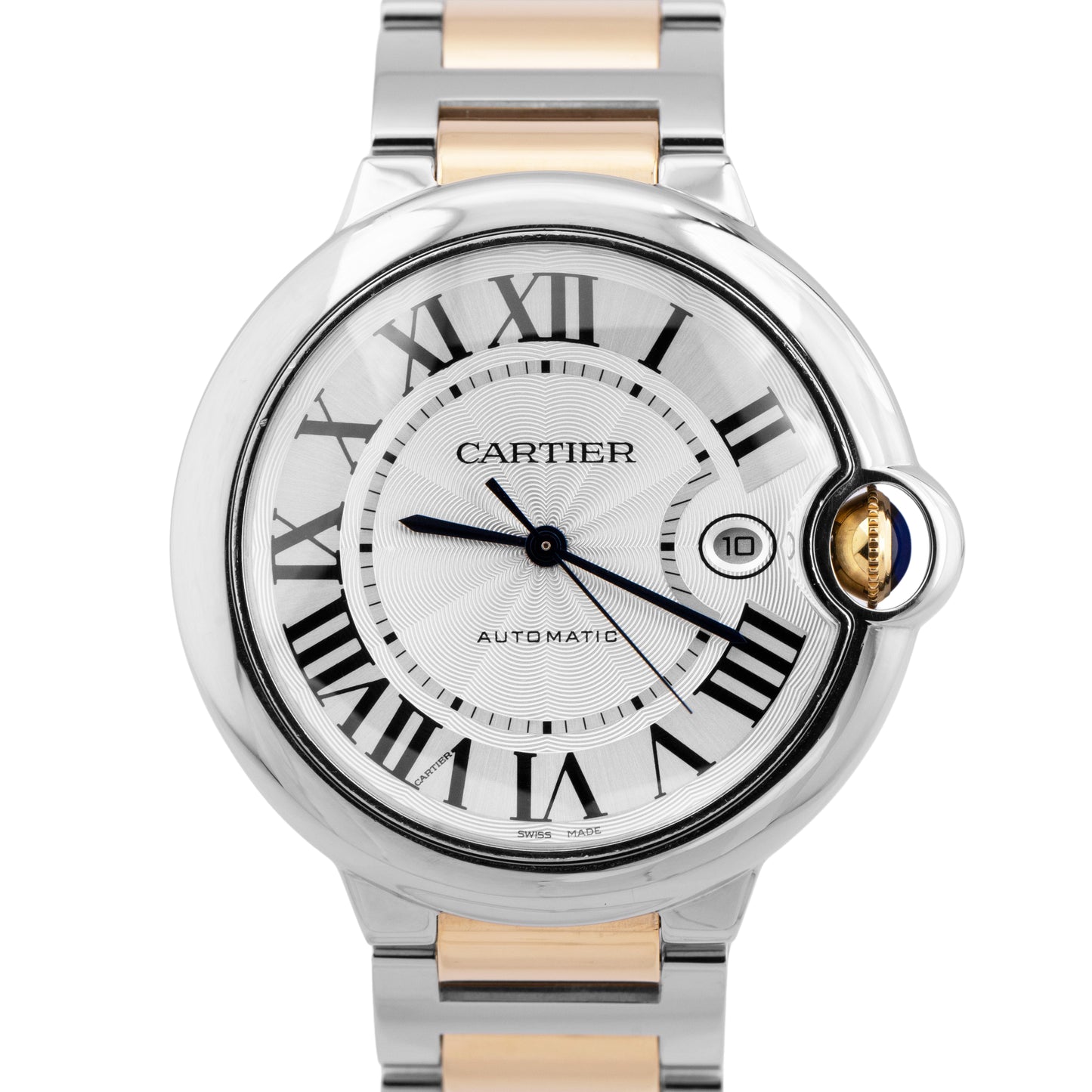 2014 PAPERS Cartier Ballon Bleu SILVER Yellow Gold Steel 42mm 3765 W69009Z3 BOX