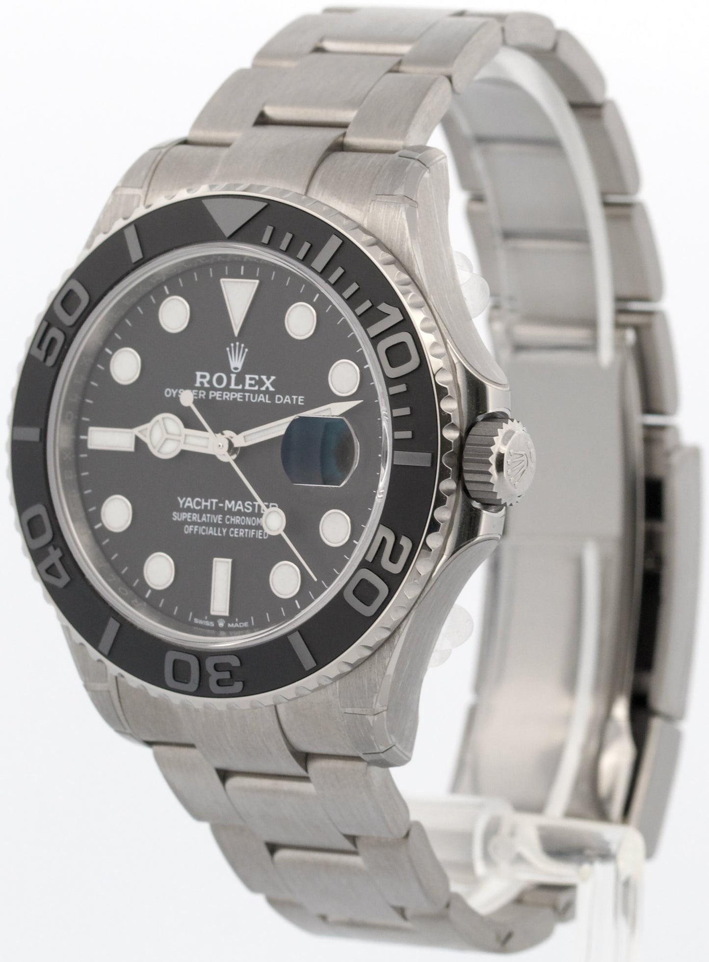 NEW STICKERED PAPERS Rolex Yacht-Master TITANIUM 226627 Black Ceramic 42mm BOX