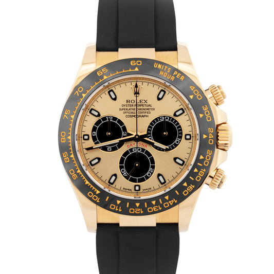 PAPERS Rolex Daytona PIKACHU Champagne 18K YML Oysterflex Watch 116518 LN BOX