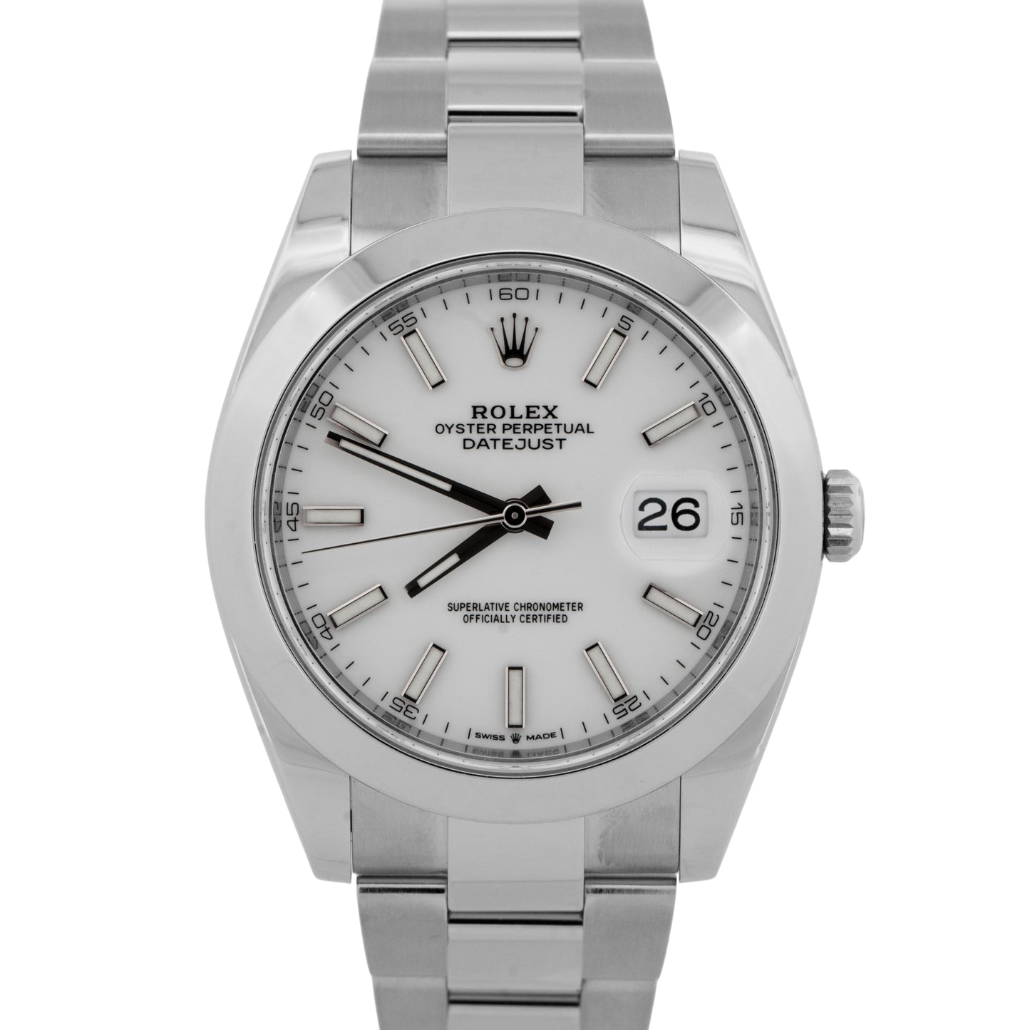 2021 PAPERS Rolex DateJust 41 WHITE Stainless Steel 41mm 126300 Watch BOX