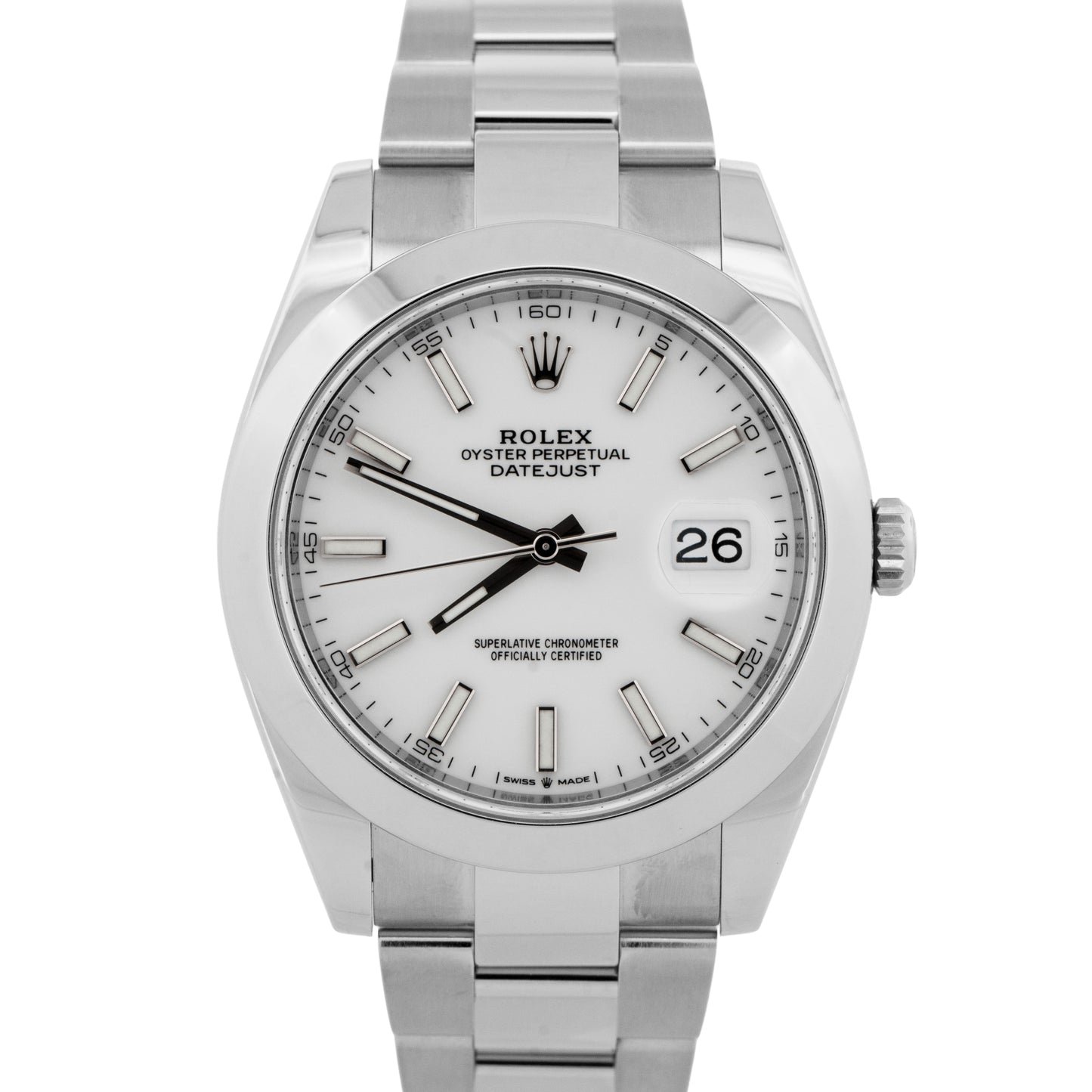 2021 PAPERS Rolex DateJust 41 WHITE Stainless Steel 41mm 126300 Watch BOX