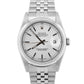 Rolex DateJust 36mm Silver Stainless Jubilee NO-HOLES Automatic Watch 16200