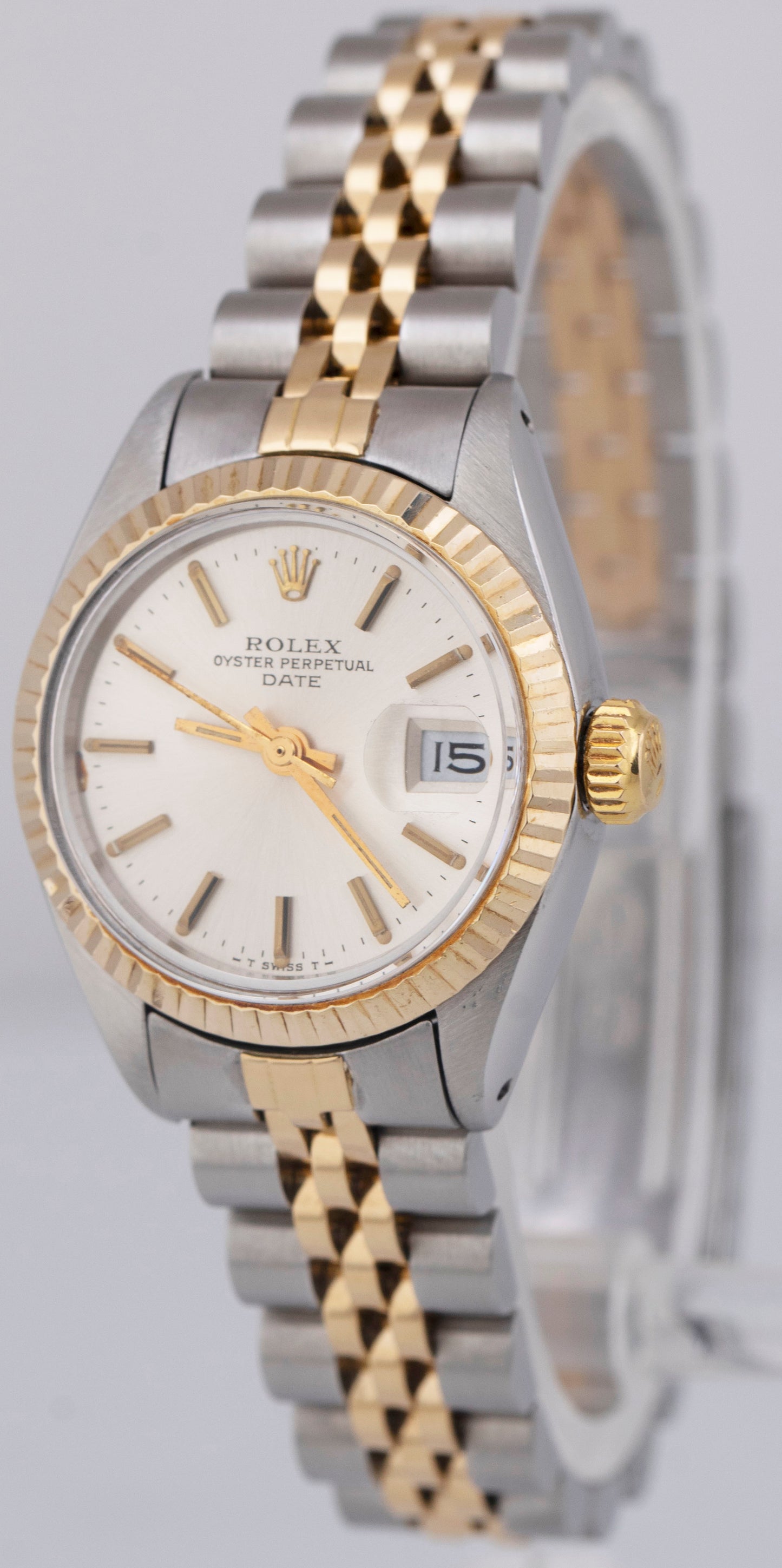 Rolex DateJust 26mm Silver Two-Tone 18K Gold Fluted Steel JUBILEE 6917 BOX