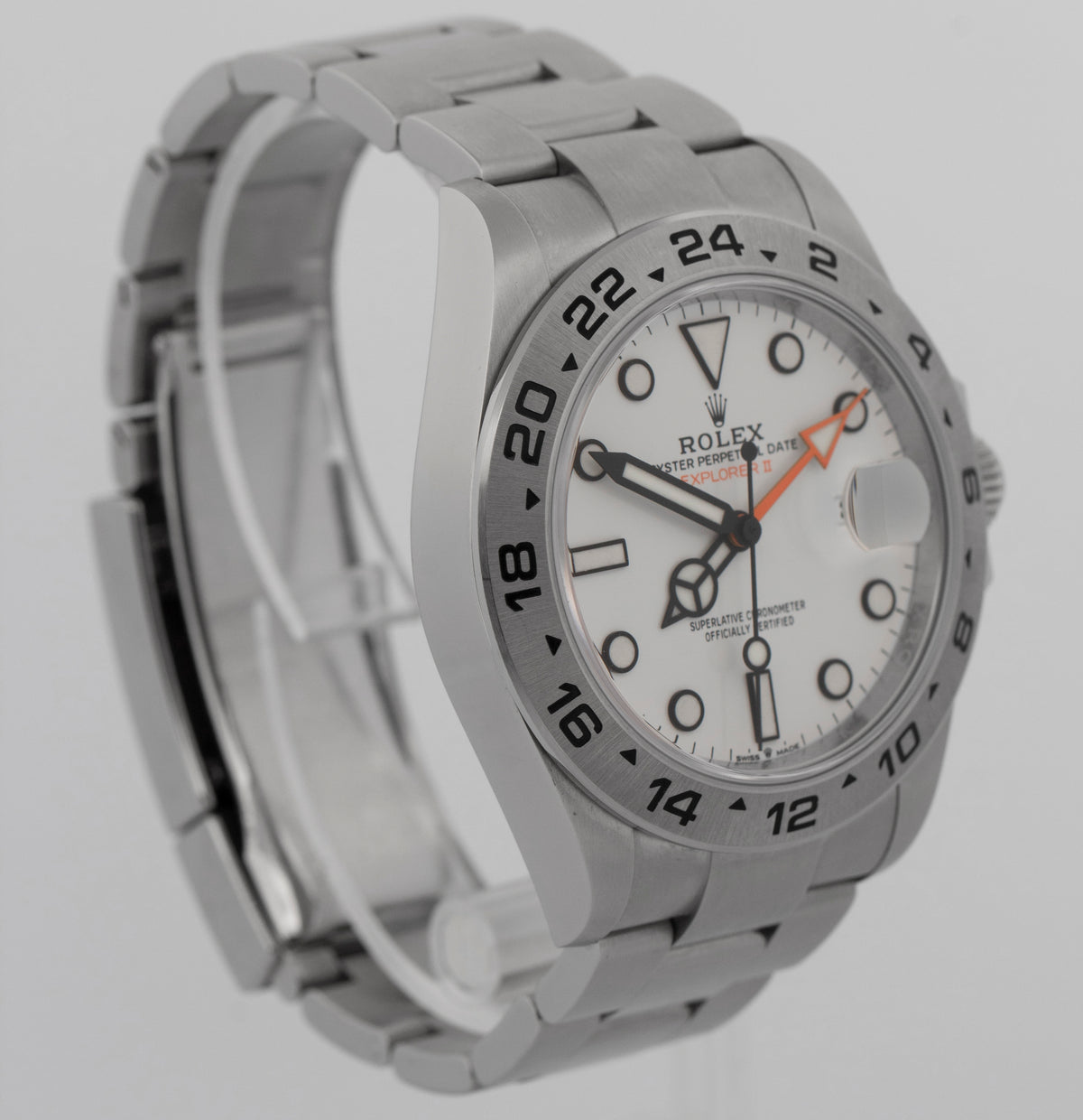 2023 Rolex Explorer II 226570 White Stainless Steel 42mm Watch Box Papers