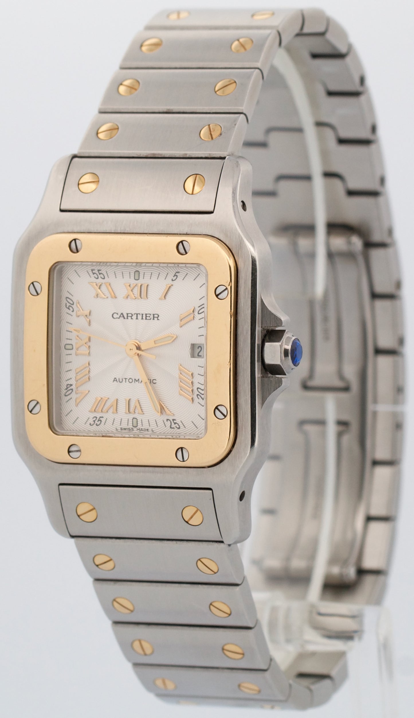 UNPOLISHED Cartier Santos Galbee 29mm IVORY 18K Steel Automatic 2319 W20041C4