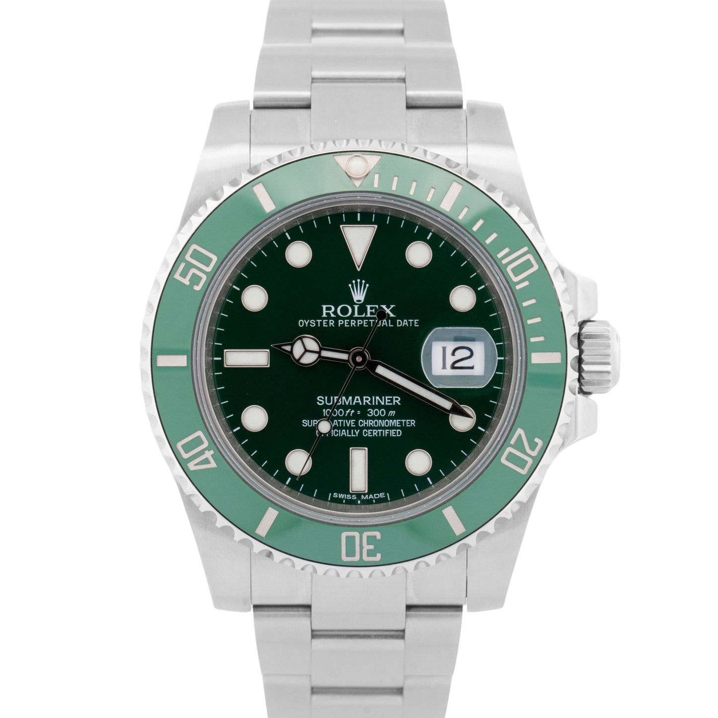 NOS PAPERS Rolex Submariner Date HULK Green Stainless Steel 40mm 116610 LV BOX