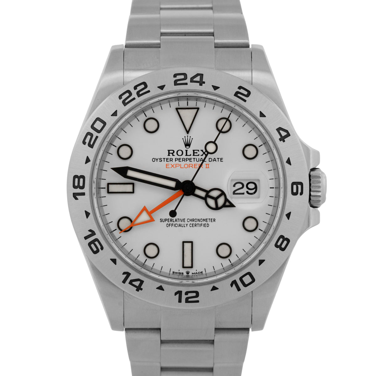 2022 Rolex Explorer II 226570 White Stainless Steel 42mm Watch Box Papers