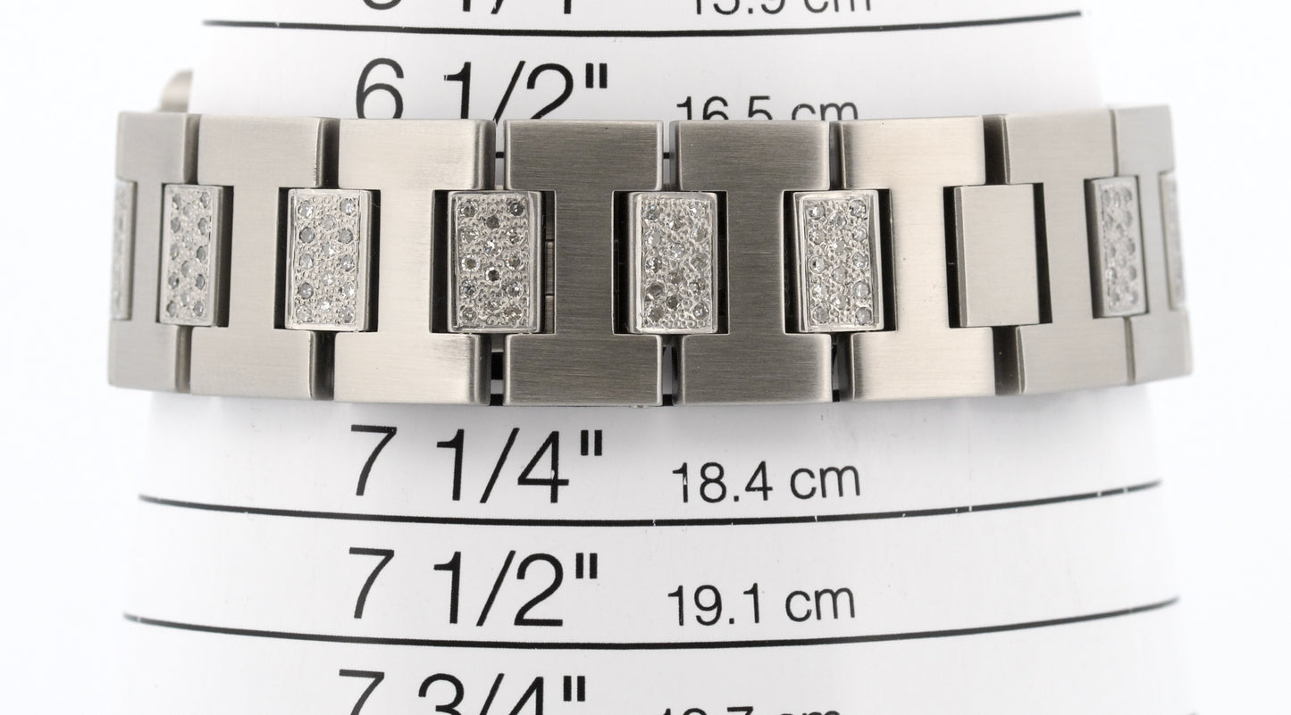 Cartier Pasha WHITE DIAMOND Stainless Steel Arabic Date 35mm 2324 W31015M7 Watch