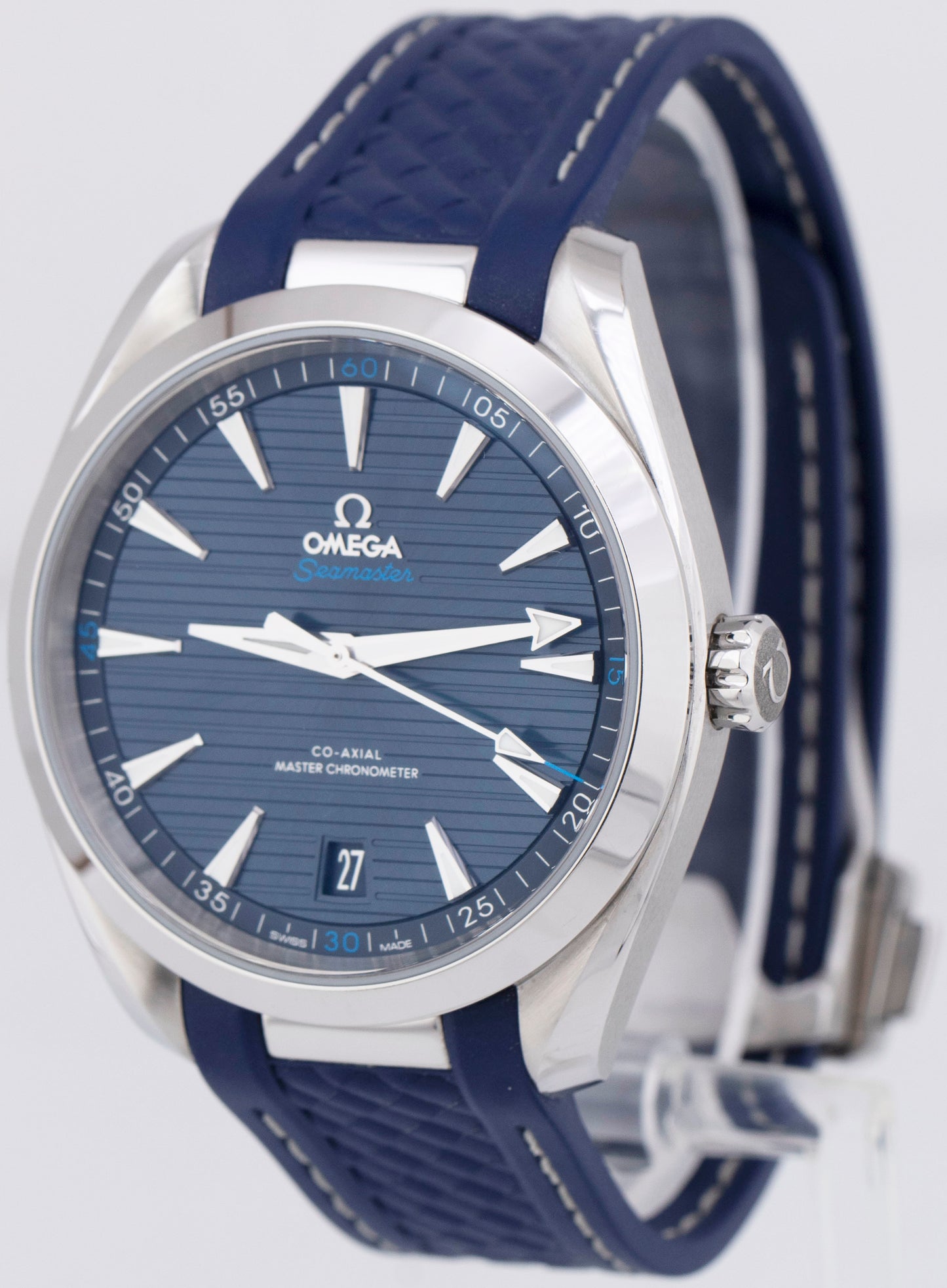 2022 PAPERS Omega Seamaster Aqua Terra 41mm Blue 220.12.41.21.03.001 Watch BOX