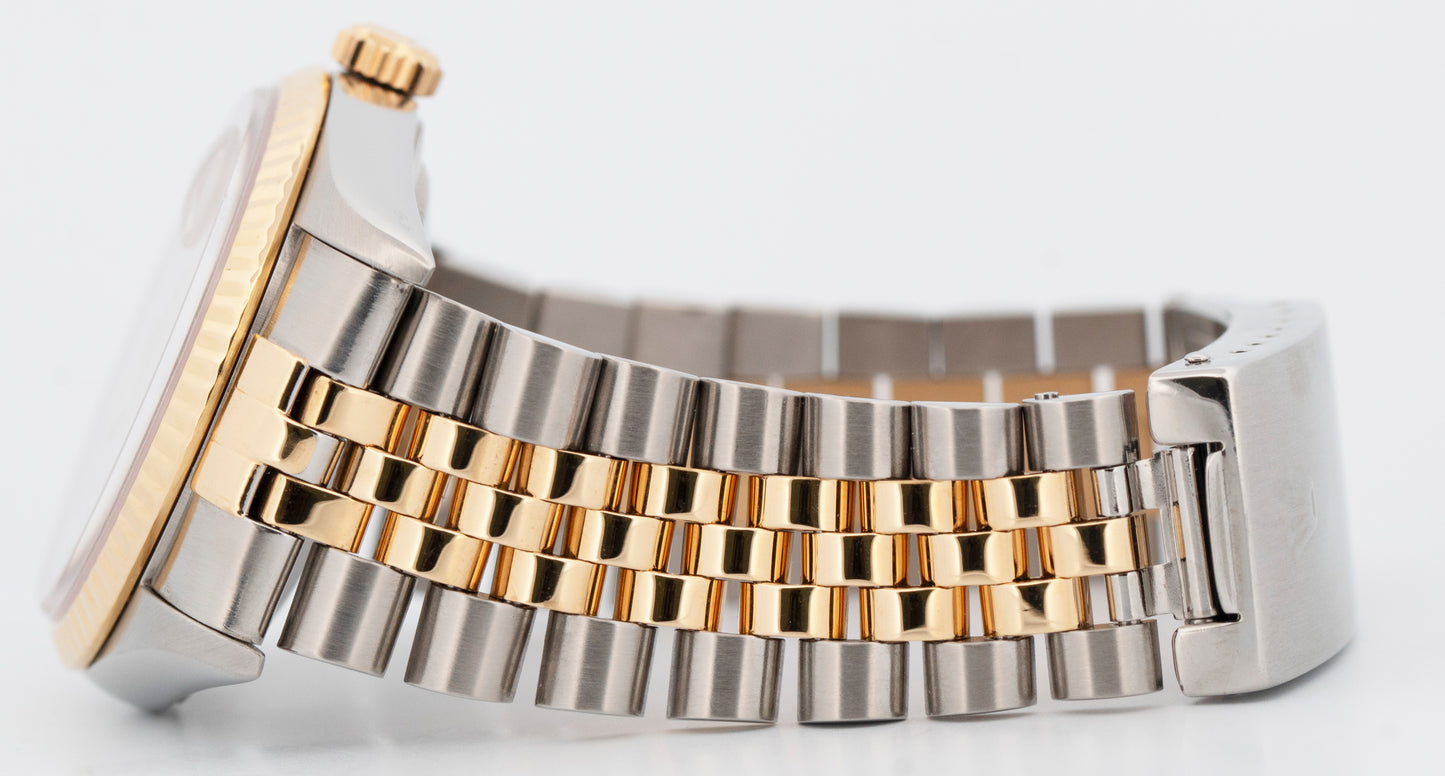 Rolex DateJust 36mm Silver Two-Tone 18K Yellow Gold Steel JUBILEE Watch 16233