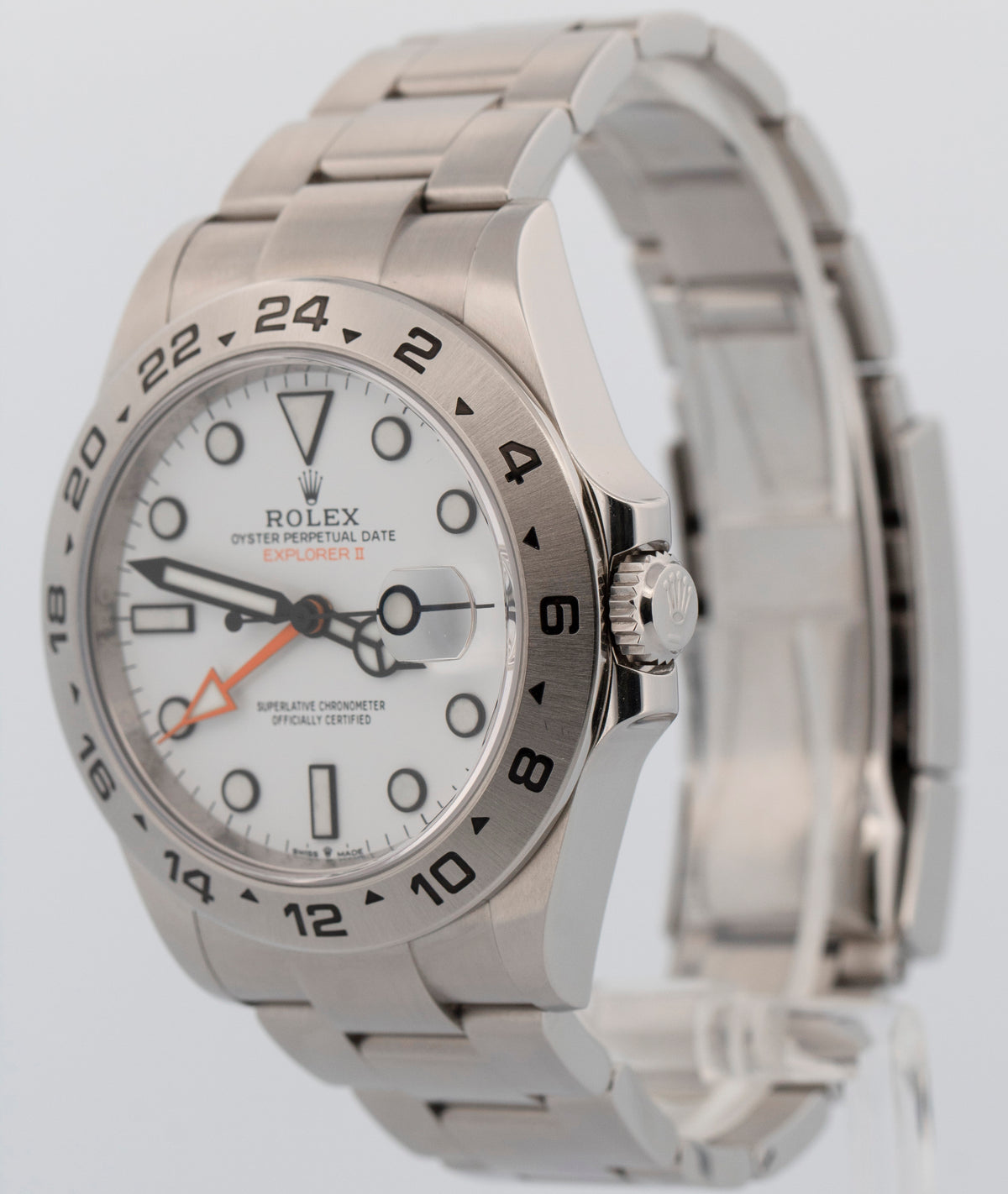 2022 Rolex Explorer II 226570 White Stainless Steel 42mm Watch Box Papers