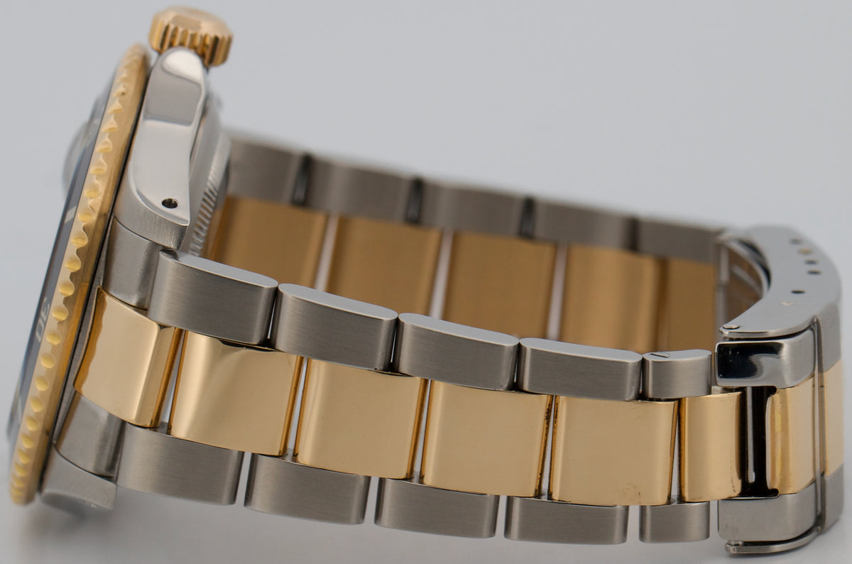 2000 Rolex Submariner Date 16613 Black 18K Yellow Gold Two-Tone Steel 40mm Watch