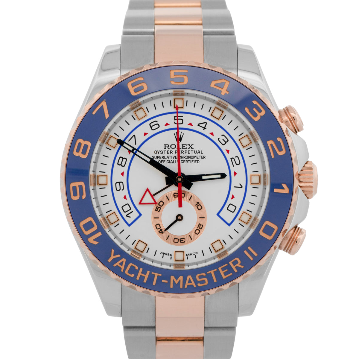 2025 CPO Rolex Yacht-Master II 116681 White Two-Tone Rose Gold 44mm Watch Box