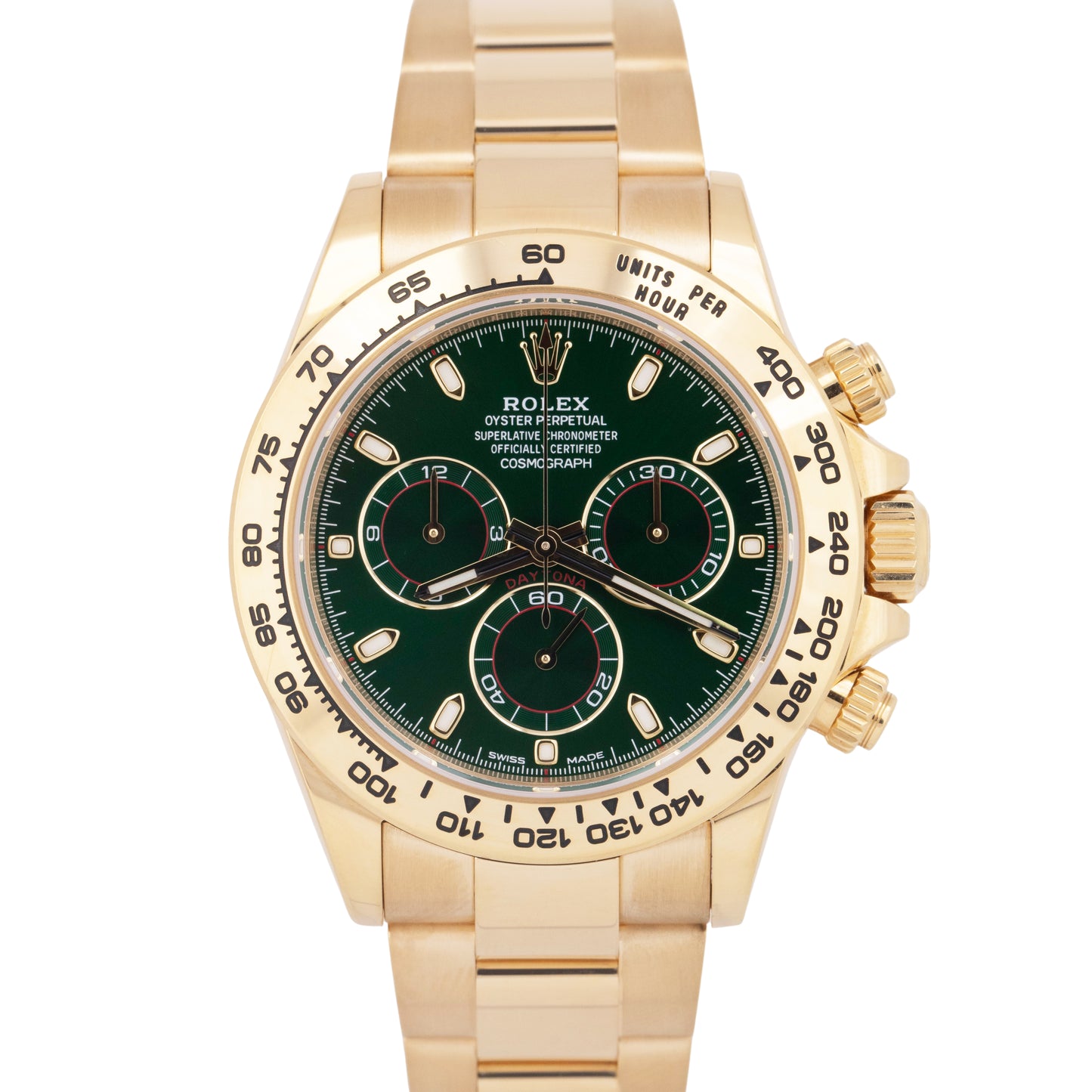 MINT PAPERS Rolex Daytona GREEN JOHN MAYER DIAL 40mm 18K Gold Watch 116508 BOX