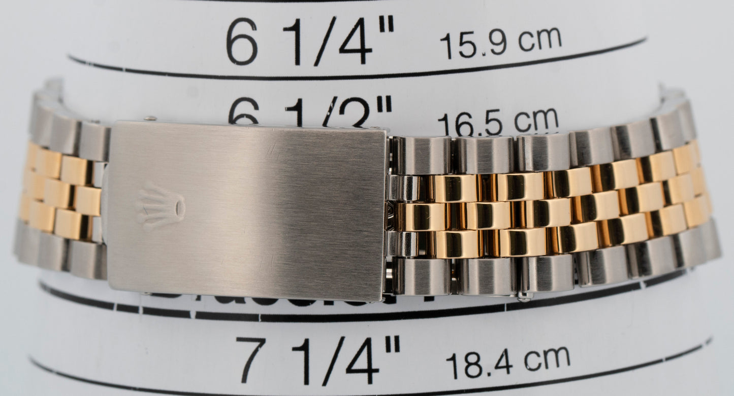 Rolex DateJust 36mm Silver Two-Tone 18K Yellow Gold Steel JUBILEE Watch 16233