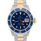 Rolex Submariner Date 40mm BLUE Two-Tone 18K Gold Stainless Steel 16613 Watch