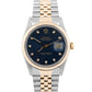 Rolex DateJust BLUE DIAMOND Two-Tone Yellow Gold Steel Jubilee 36mm 16013 Watch