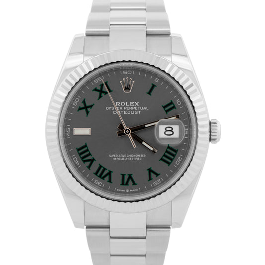 PAPERS Rolex DateJust 41mm WIMBLEDON 18K Gold Steel OYSTER Watch 126334 BOX