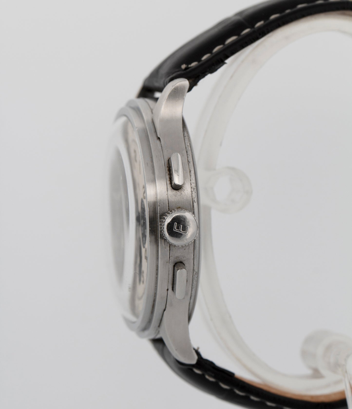 Eberhard Aviograf Chronograph WHITE PANDA Steel Lemania 40mm 31018 Watch