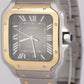 NEW PAPERS Cartier Santos 39.8mm Gray 18K Gold Steel Watch 4072 W2SA0030 BOX