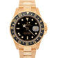 PAPERS Rolex GMT-Master II Black 40mm 18K Yellow Gold Oyster Watch 16718 BOX