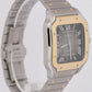 NEW PAPERS Cartier Santos 39.8mm Gray 18K Gold Steel Watch 4072 W2SA0030 BOX