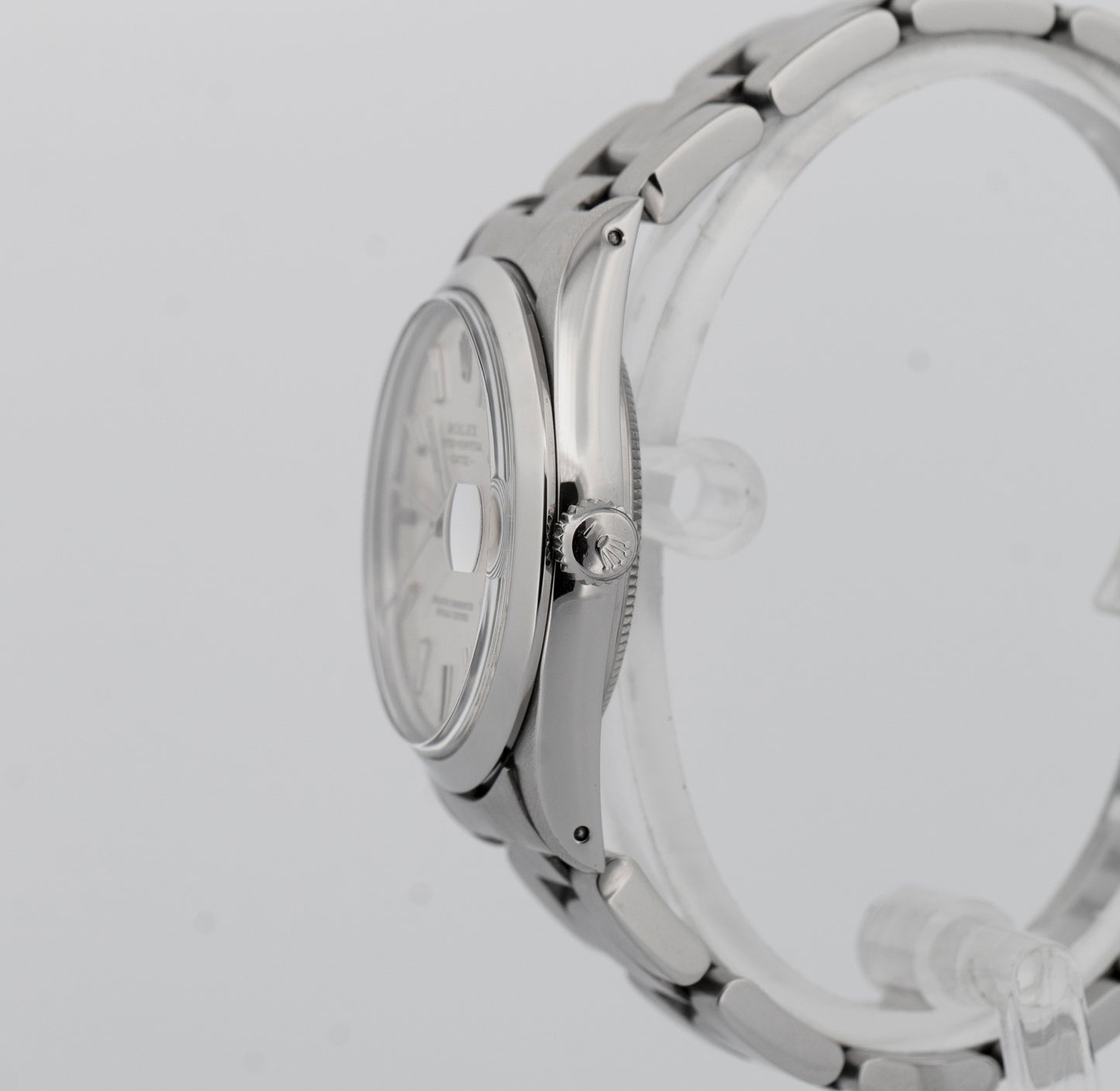 1982 Rolex Oyster Perpetual Date Silver 34mm Steel Oyster Watch 15000 Box Papers