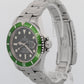 Unpolished Rolex Submariner Kermit 16610 LV Green Stainless Steel 40mm Watch