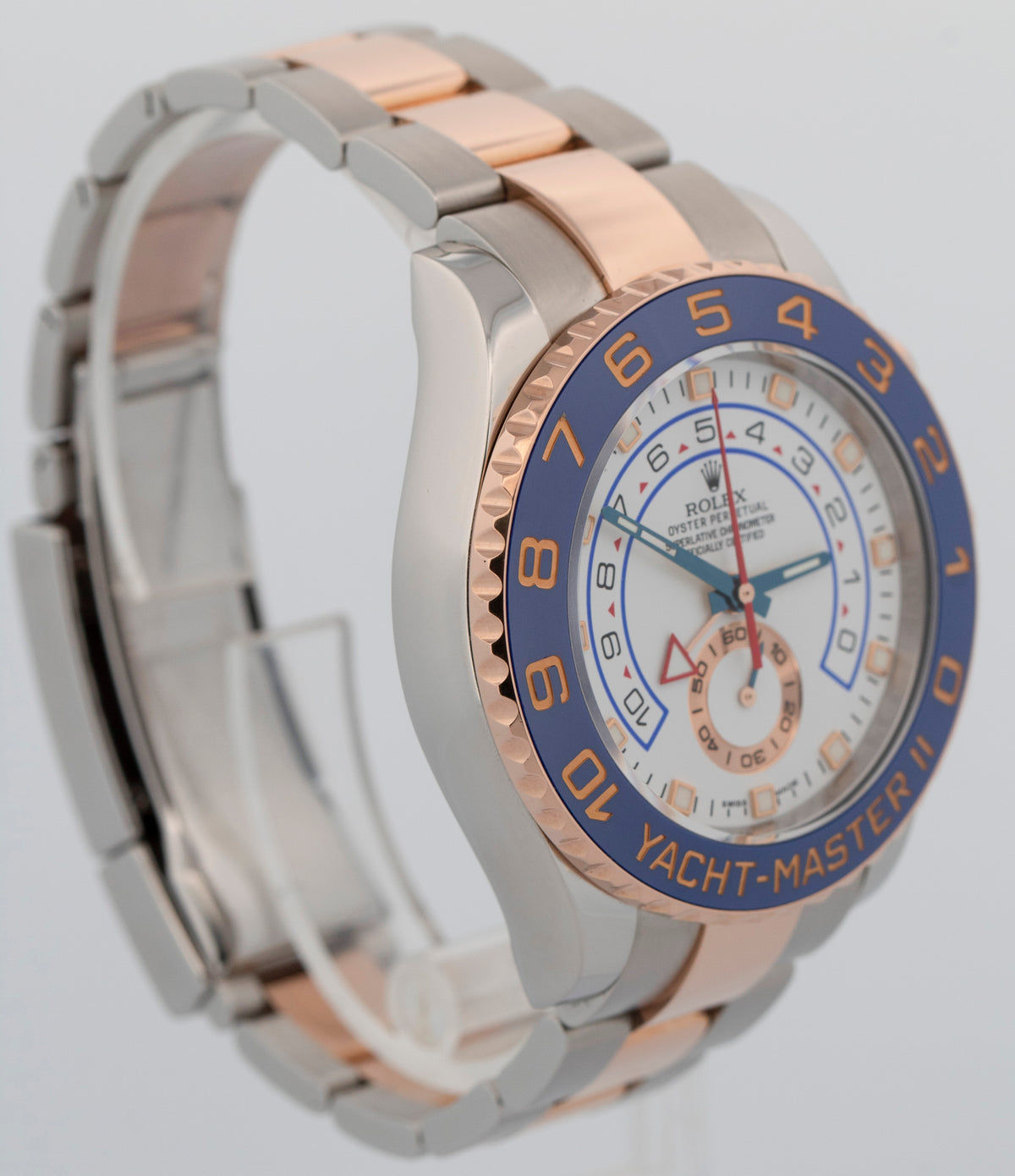 2025 CPO Rolex Yacht-Master II 116681 White Two-Tone Rose Gold 44mm Watch Box
