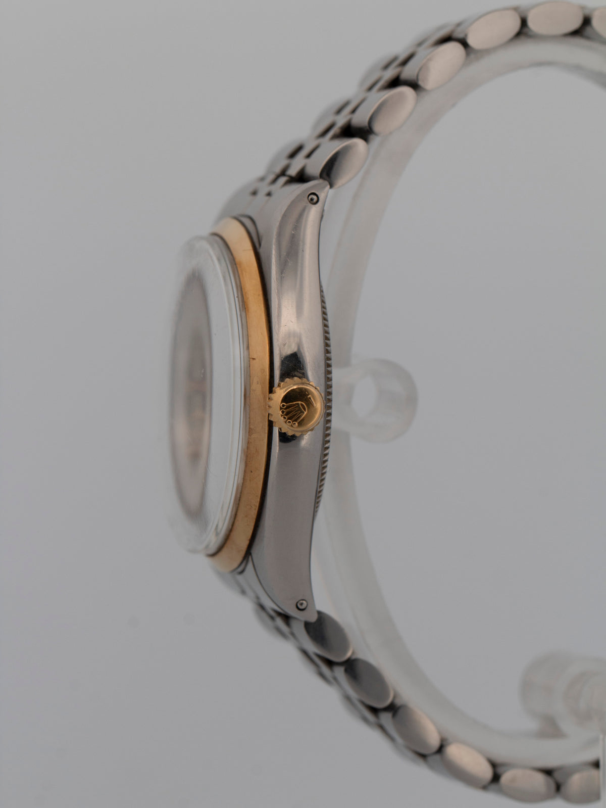 Unpolished Rolex Oyster Perpetual 1002 Silver Two-Tone Gold Steel 34mm Watch Box