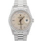 Rolex Day-Date President FACTORY DIAMOND 36mm Silver 950 Platinum Watch 18346