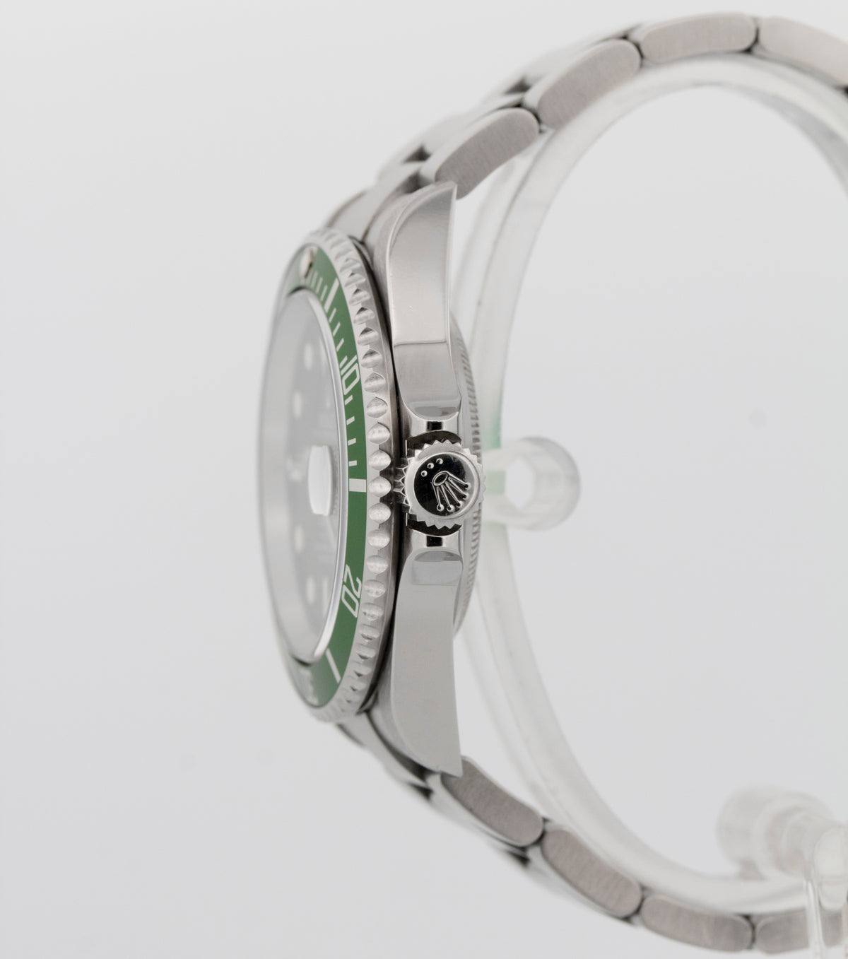 Unpolished Rolex Submariner Kermit 16610 LV Green Stainless Steel 40mm Watch