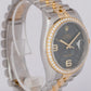 MINT Rolex DateJust 36mm Green Floral DIAMOND Two-Tone Gold Steel Watch 116243