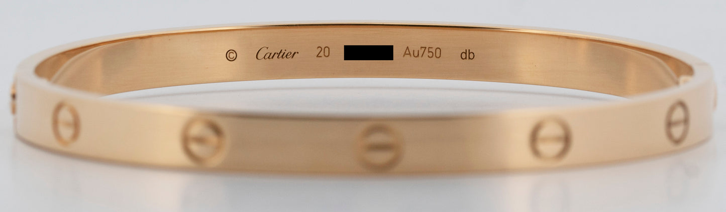 2021 PAPERS Cartier Love Bracelet Size 20 18K Yellow Gold BOX