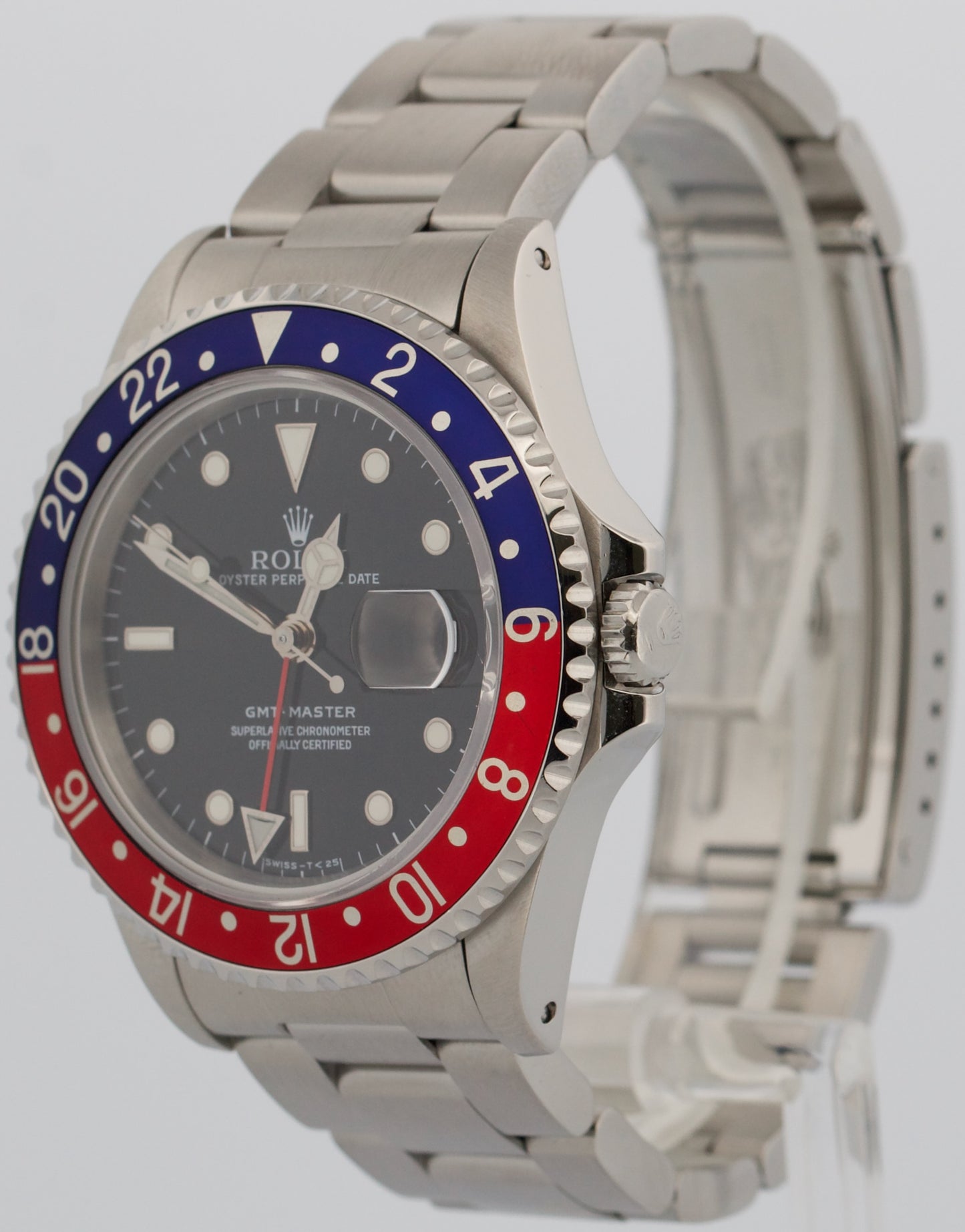 1993 Rolex GMT-Master 16700 Pepsi Blue Red Stainless Steel Black 40mm Watch