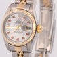 Ladies Rolex DateJust FACTORY MOTHER OF PEARL RUBY 18K 26mm JUBILEE 79173 BOX