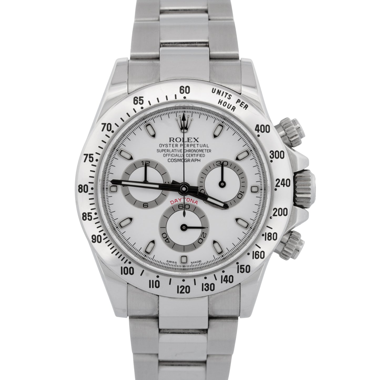 PAPERS Rolex Daytona Cosmograph CHROMALIGHT 'APH' WHITE Dial 40mm 116520 BOX