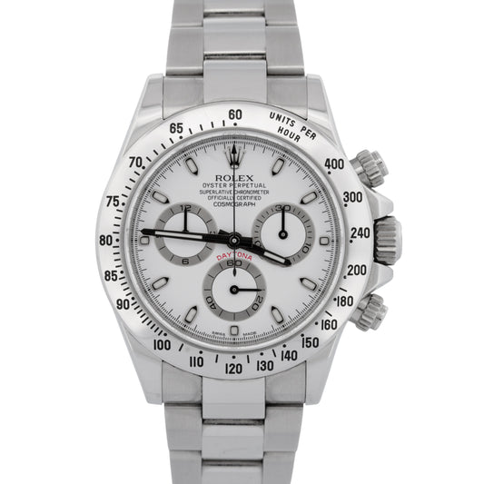 PAPERS Rolex Daytona Cosmograph CHROMALIGHT 'APH' WHITE Dial 40mm 116520 BOX